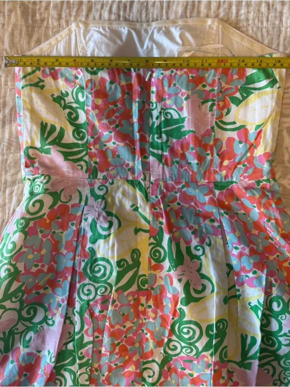Lilly Pulitzer Strapless Floral Dress in Pink, Green, Yellow, Coral - Picture 6 of 10